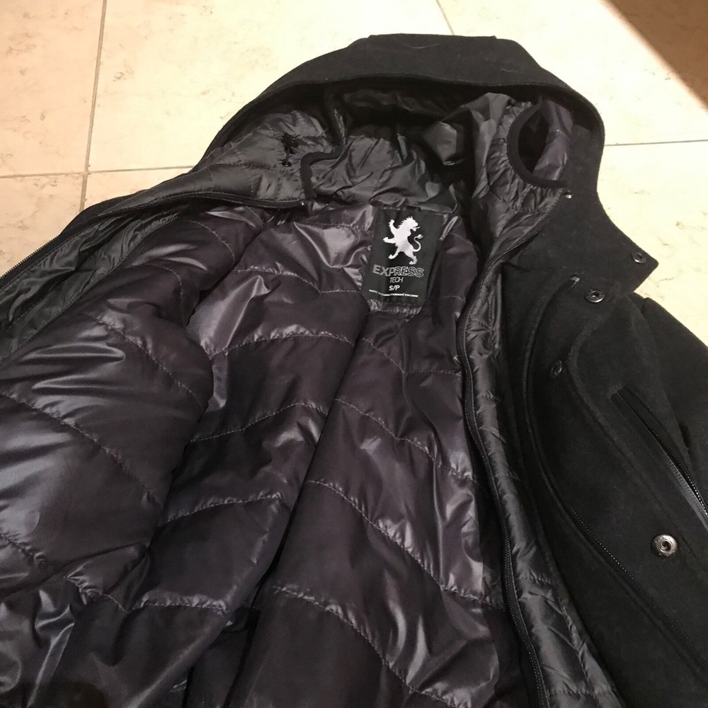 Express Tech Wool Button Zip Coat - image 2